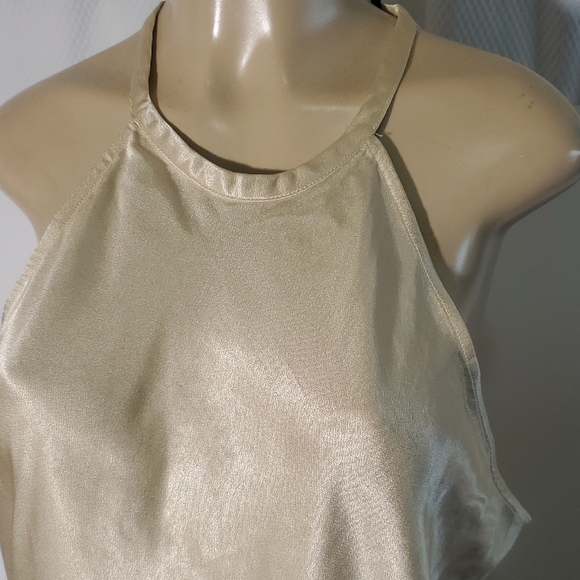 NWT J.Crew Satin Halter High Neckline Elegant Cream Halter Top Size XL - Picture 2 of 9